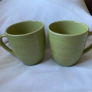 Set Of 2 Thomson Pottery Mugs Green NWOT